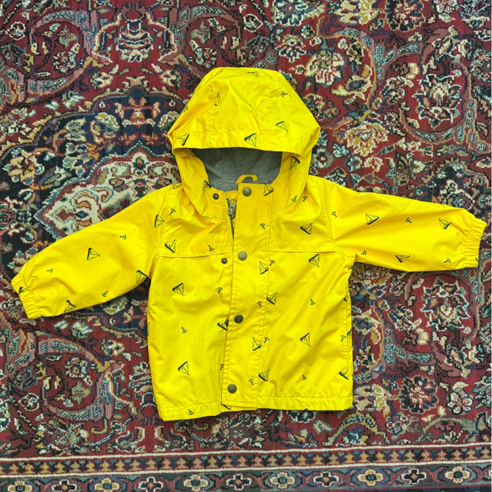 Old Navy Gray and Yellow Hooded Jacket